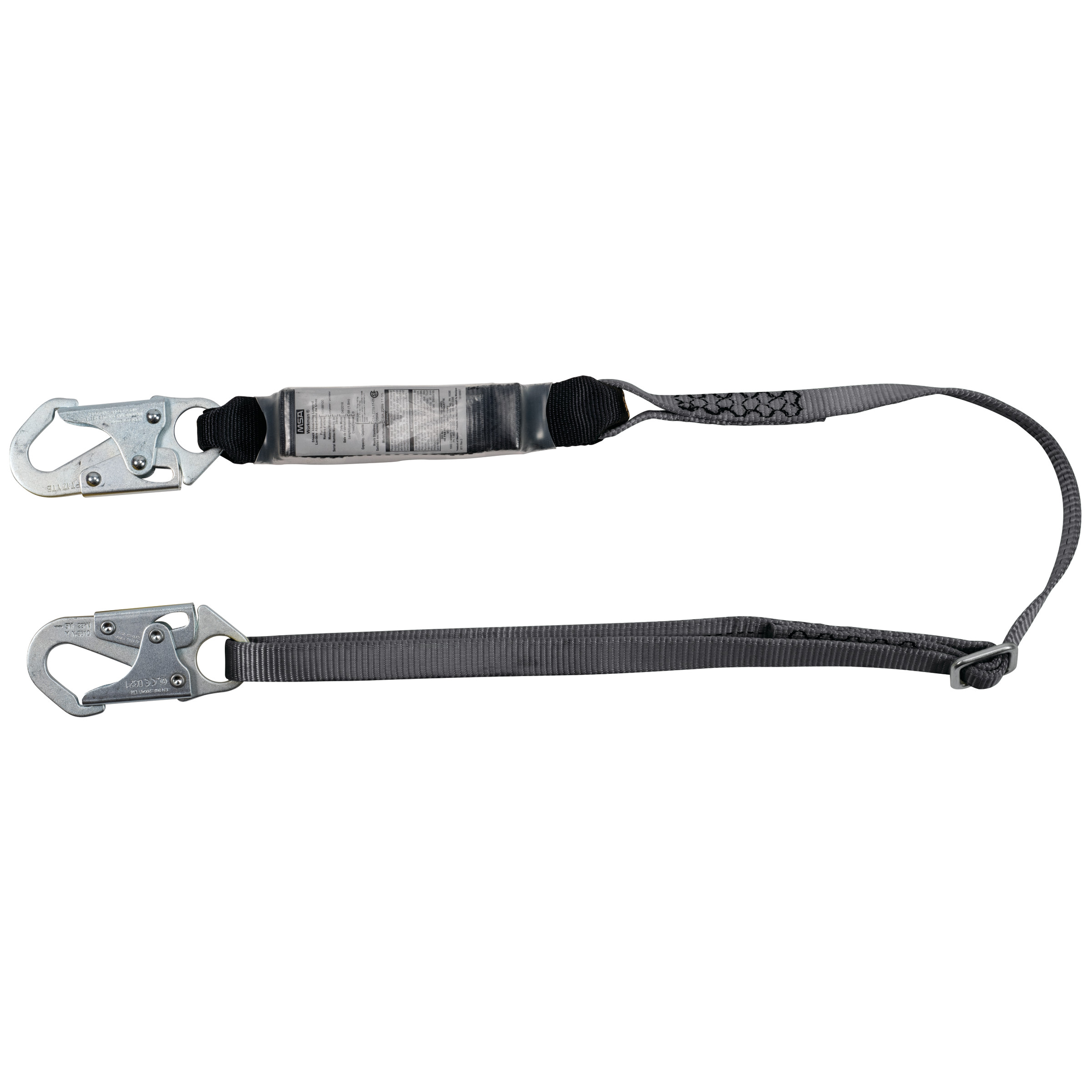 V-Series standard single-leg adjustable energy absorbing lanyard, 6',36C small snaphooks, CSA Z259.11-17, Lightweight Worker